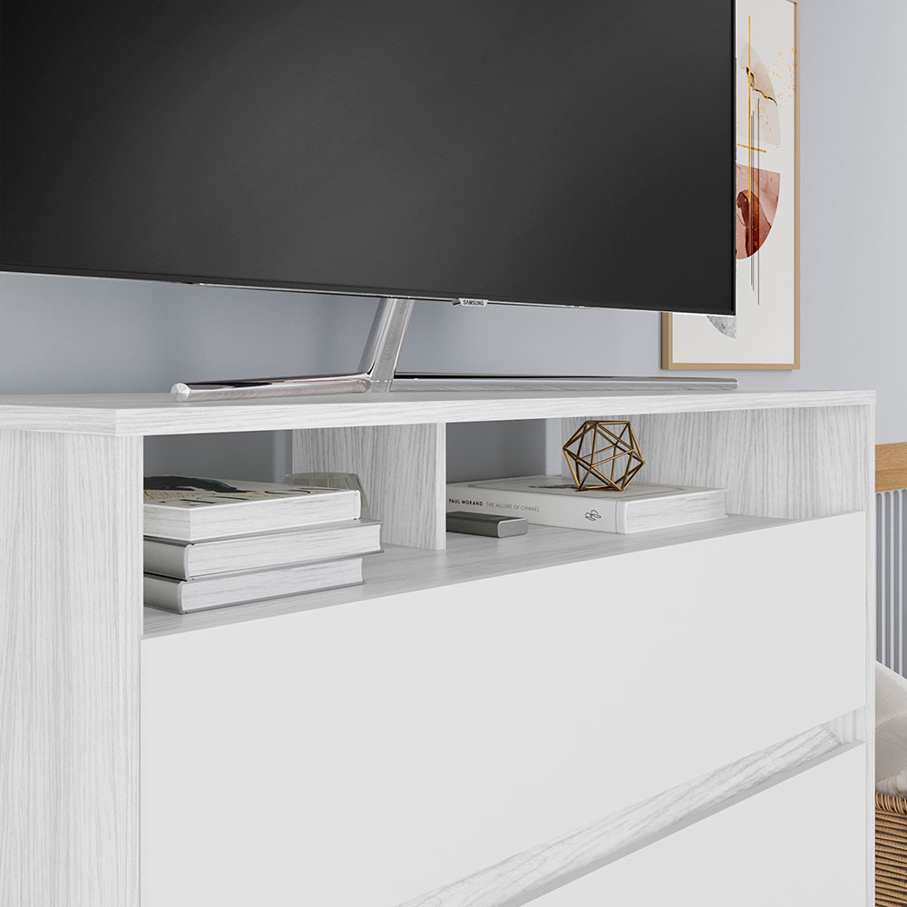 Cômoda Rack para Quarto 3 Gavetas Atlas Branco - Pallazio