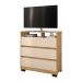 Cômoda Rack para Quarto 3 Gavetas Atlas Carvalho/Off White - Pallazio