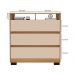 Cômoda Rack para Quarto 3 Gavetas Atlas Carvalho/Off White - Pallazio