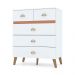 Cômoda para Quarto 05 Gavetas Milão Branco/Camarim - Pallazio