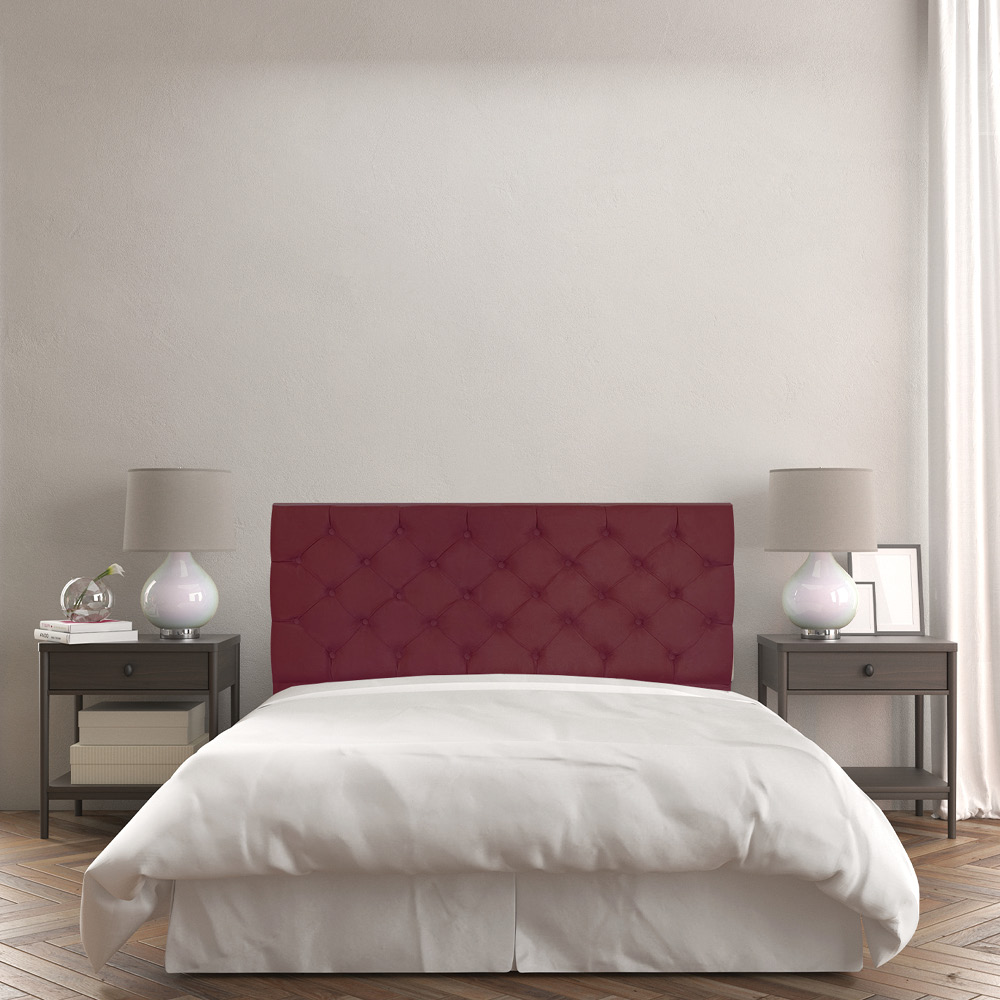 Cabeceira Capitonê Casal 1,40m Jade Suede Marsala - Pallazio
