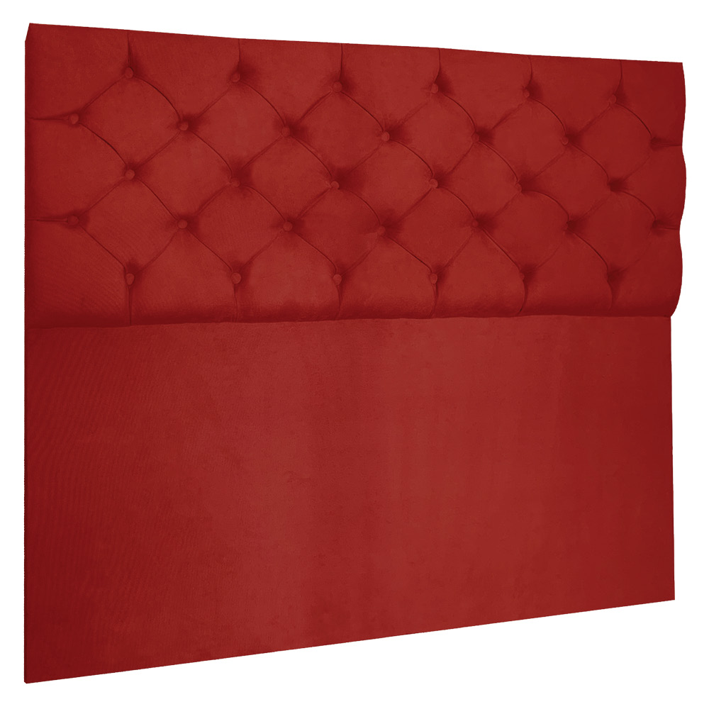 Cabeceira Capitonê Casal 1,40m Jade Suede Vermelho - Pallazio