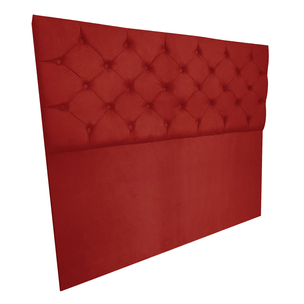 Cabeceira Capitonê Casal 1,40m Jade Suede Vermelho - Pallazio
