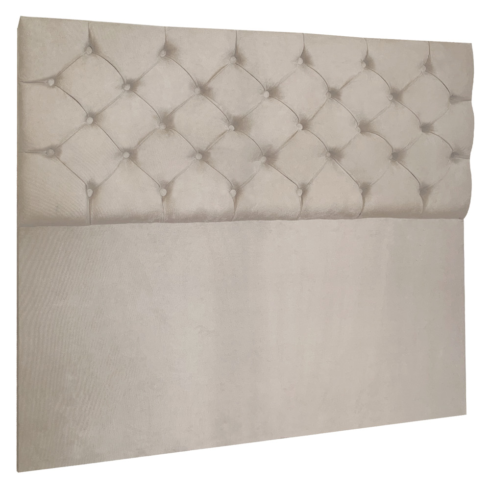 Cabeceira Capitonê King 1,95m Jade Suede Bege - Pallazio