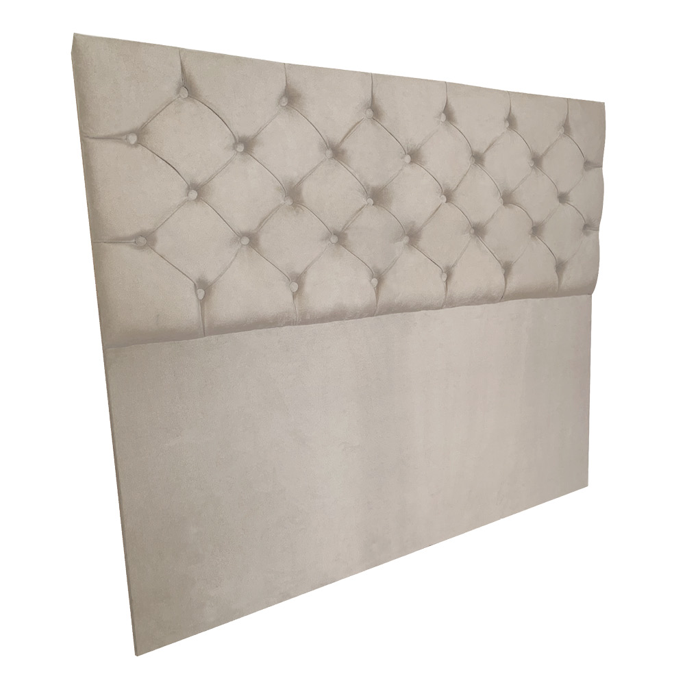 Cabeceira Capitonê King 1,95m Jade Suede Bege - Pallazio