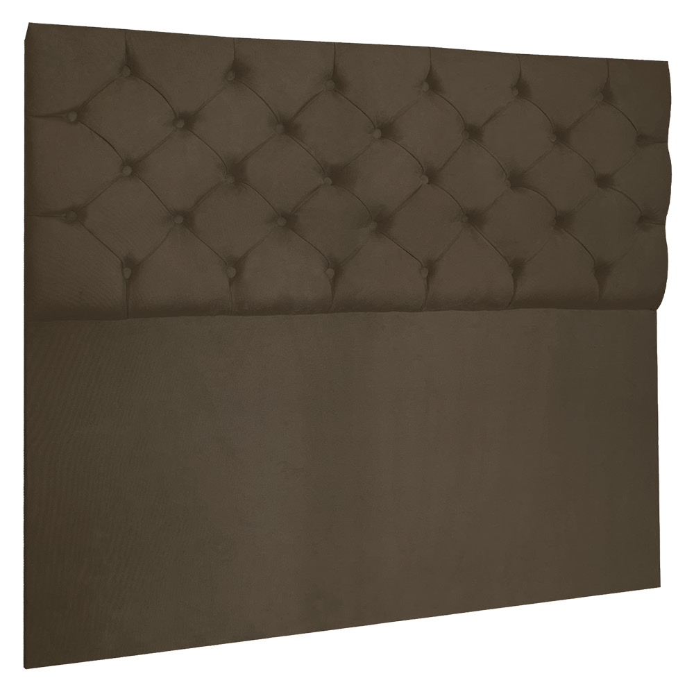 Cabeceira Capitonê Solteiro 0,90m Jade Suede Marrom - Pallazio