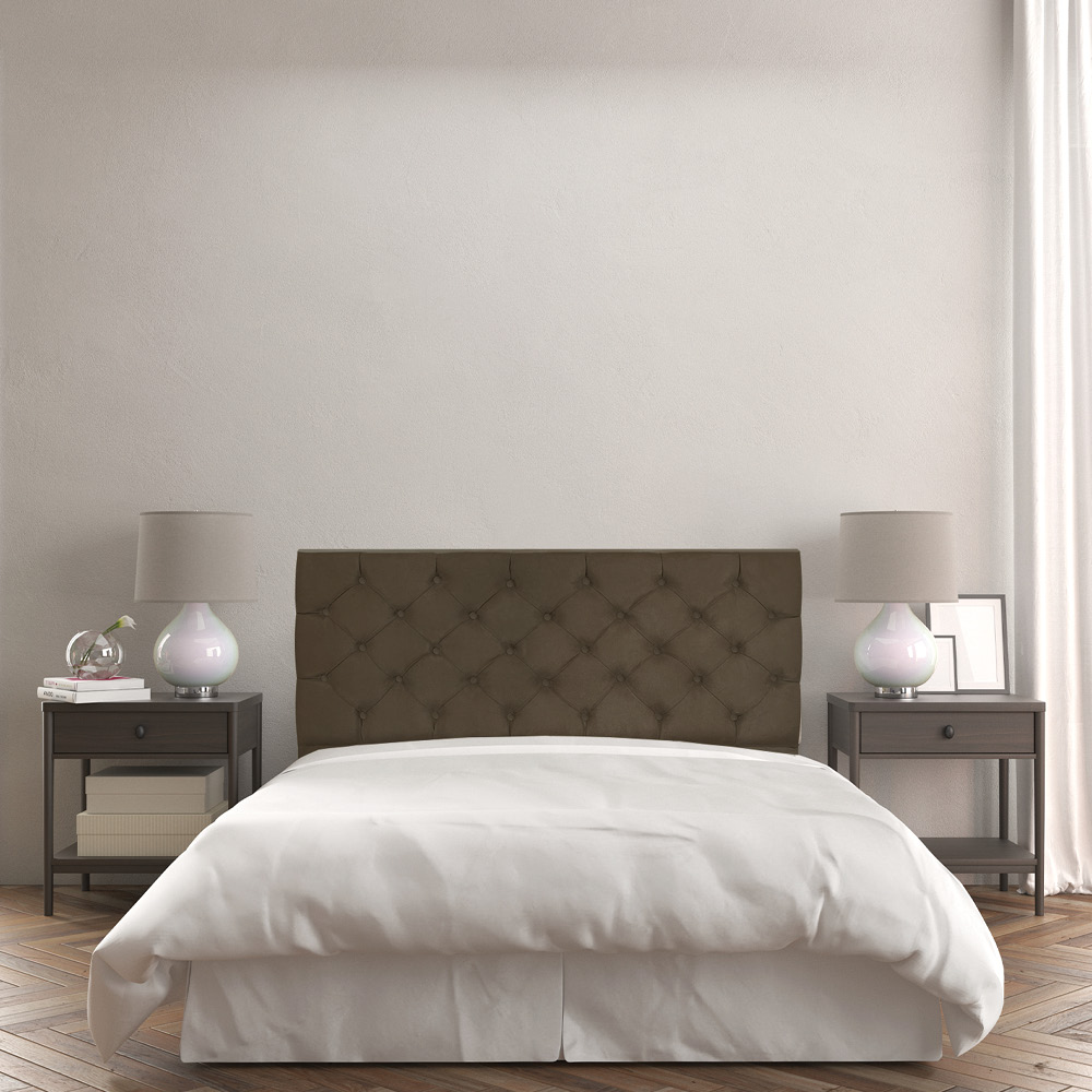Cabeceira Capitonê Solteiro 0,90m Jade Suede Marrom - Pallazio