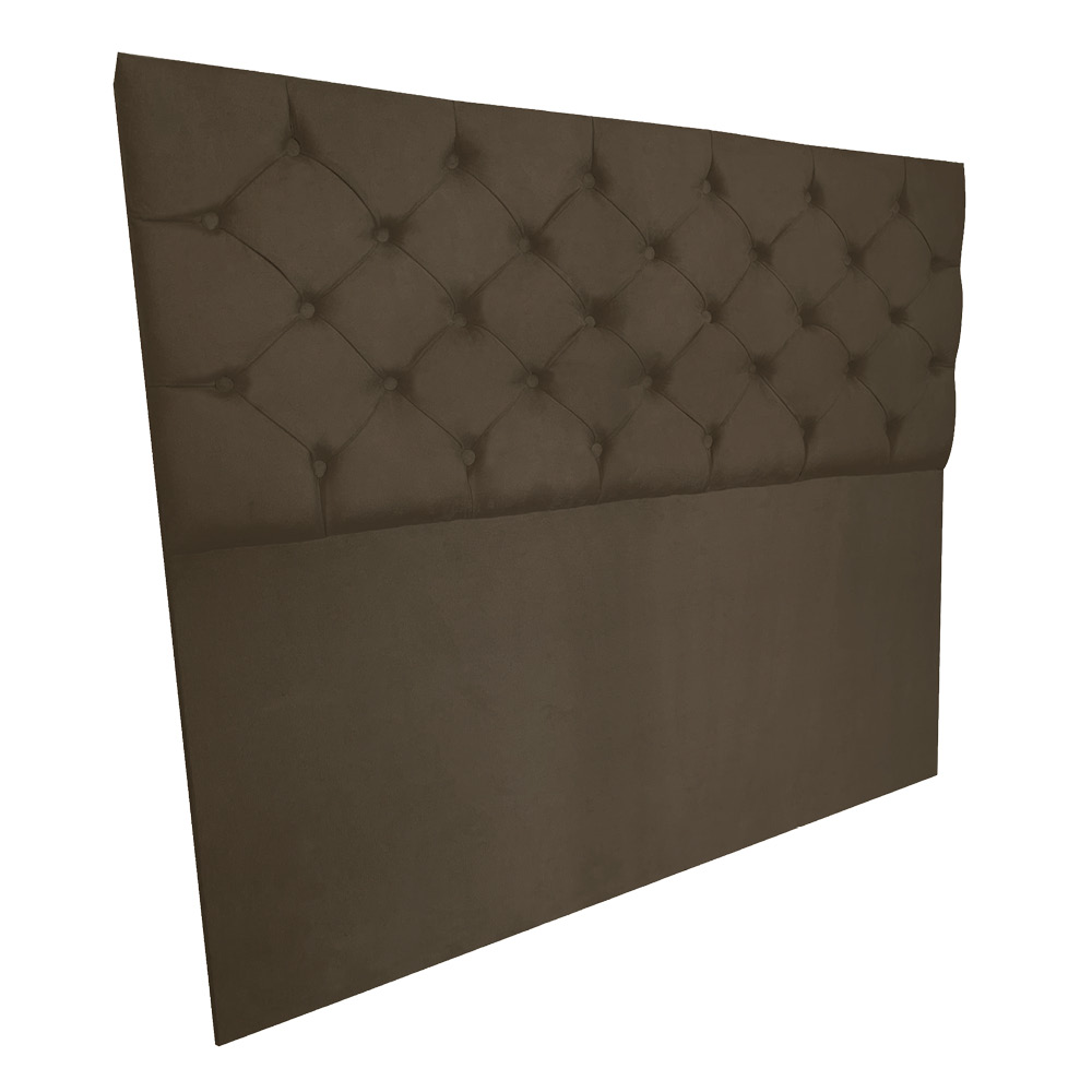 Cabeceira Capitonê Solteiro 0,90m Jade Suede Marrom - Pallazio