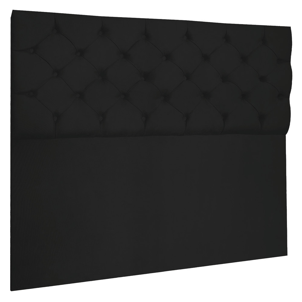 Cabeceira Capitonê Solteiro 0,90m Jade Suede Preto - Pallazio