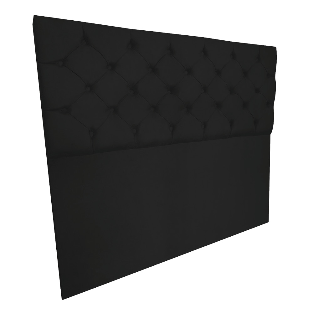 Cabeceira Capitonê Solteiro 0,90m Jade Suede Preto - Pallazio
