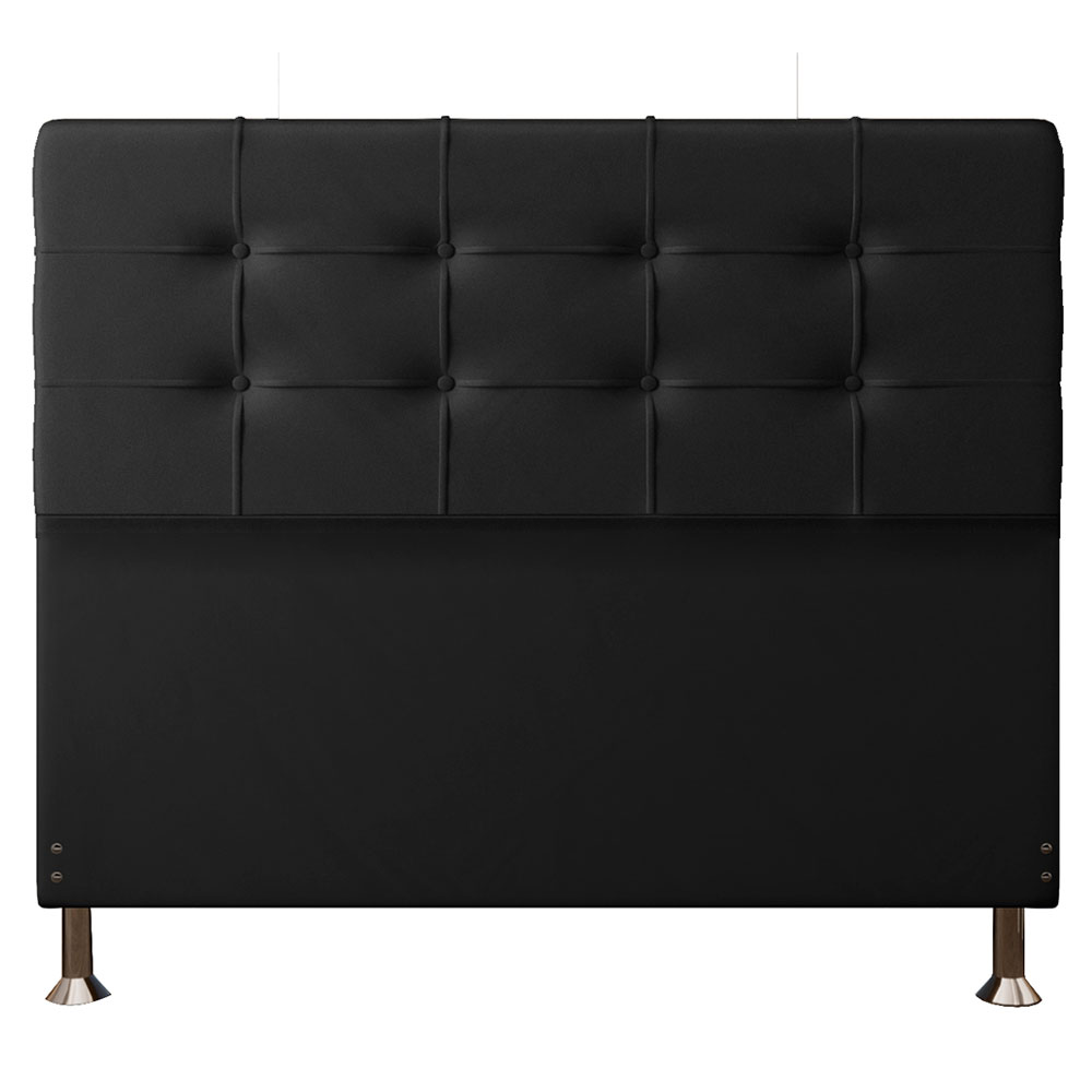 Cabeceira Casal 1,40m Atenas Suede Preto - Pallazio