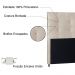 Cabeceira Casal 1,40m Berlim Suede Bege - Pallazio