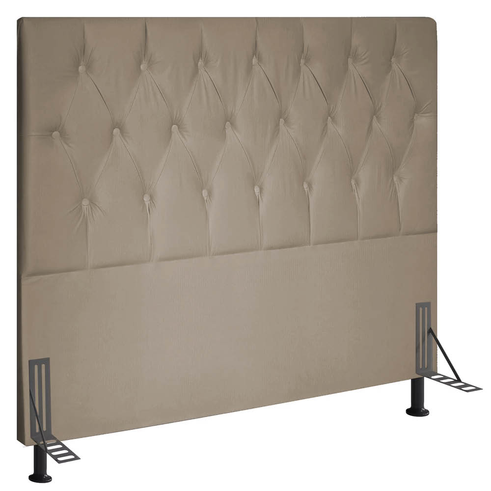 Cabeceira Casal 1,40m Estocolmo Suede Bege - Pallazio