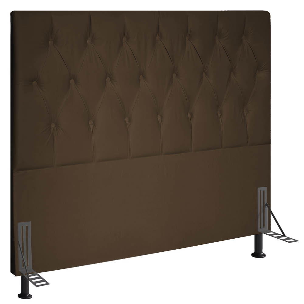 Cabeceira Casal 1,40m Estocolmo Suede Marrom - Pallazio