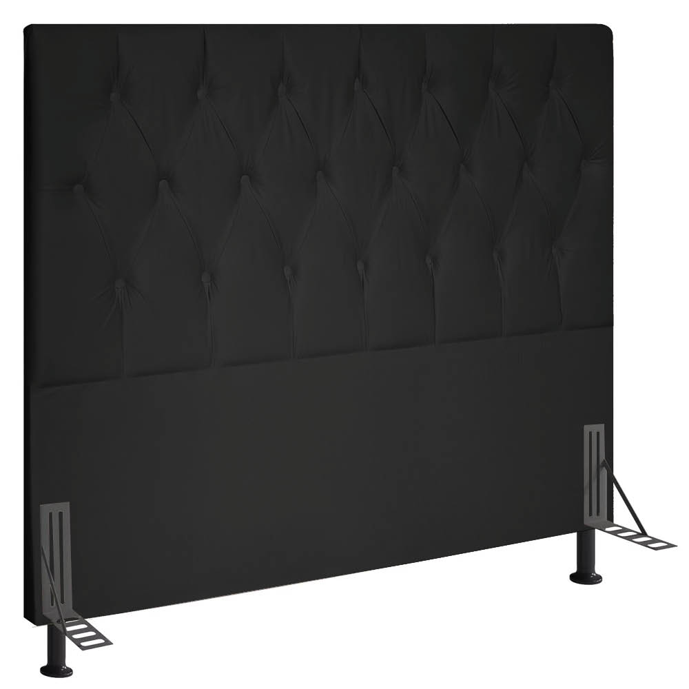 Cabeceira Casal 1,40m Estocolmo Suede Preto - Pallazio