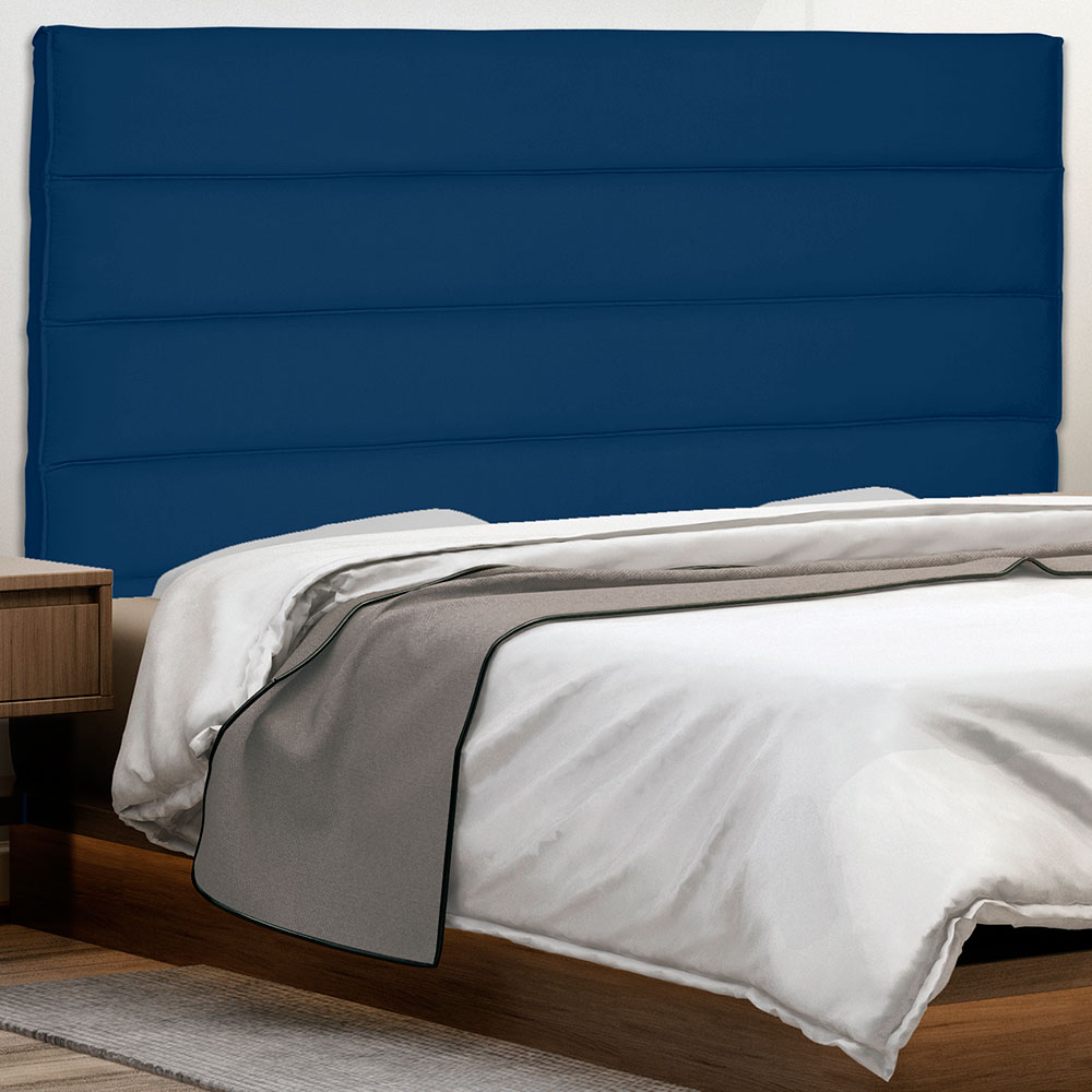 Cabeceira Casal 1,40m La Italiana Suede Azul Marinho - Pallazio