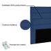 Cabeceira Casal 1,40m La Italiana Suede Azul Marinho - Pallazio