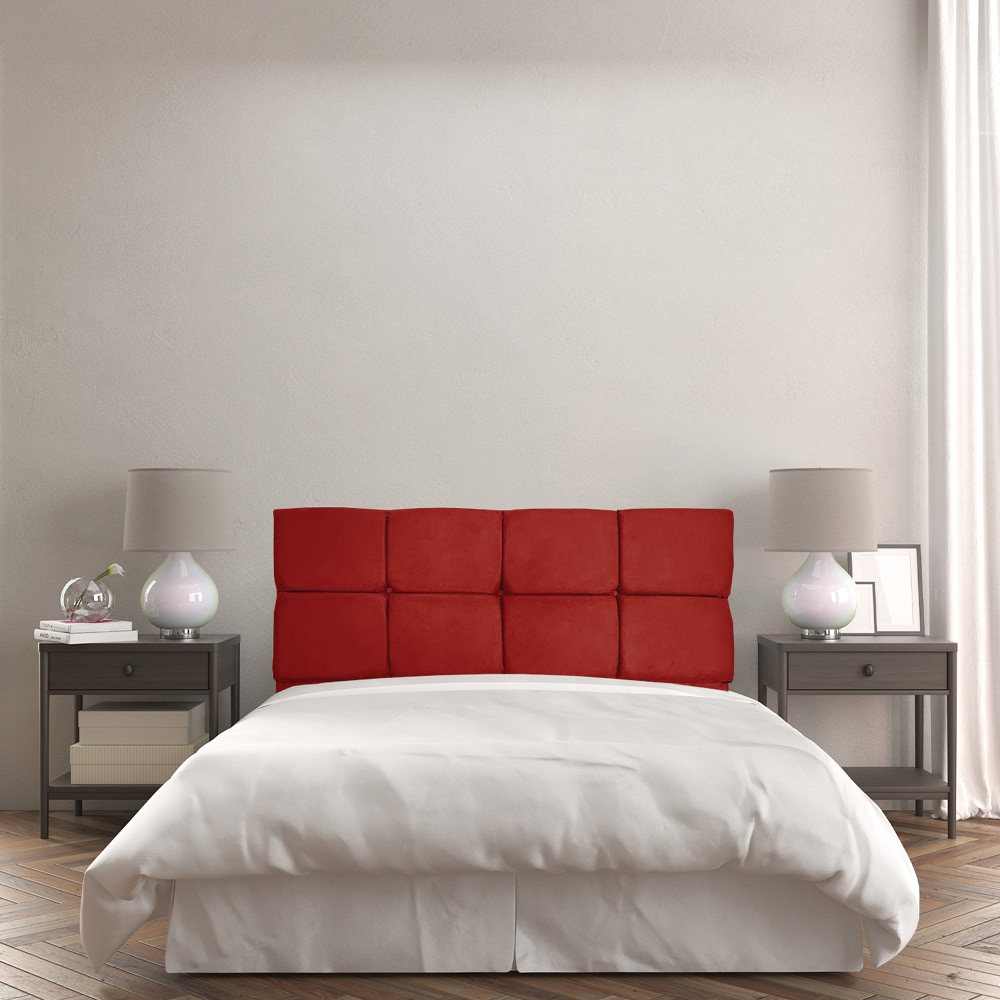 Cabeceira Casal 1,40m Nina Suede Vermelho - Pallazio
