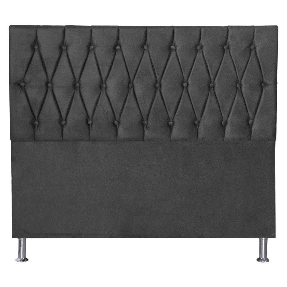 Cabeceira Casal 1,40m Paris Suede Cinza - Pallazio