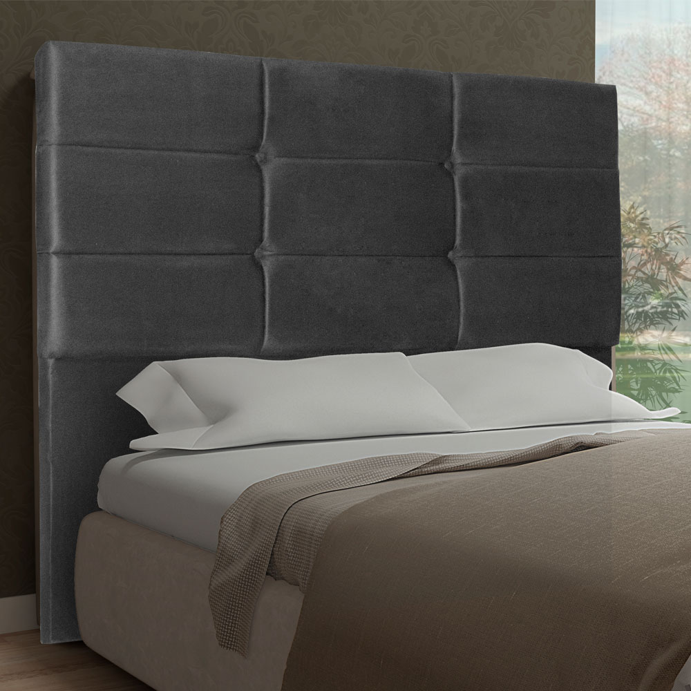 Cabeceira Casal 1,40m Tóquio Suede Cinza - Pallazio
