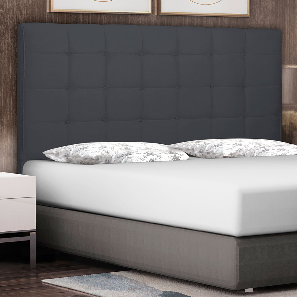 Cabeceira Casal 1,40m Verona Suede Cinza - Pallazio