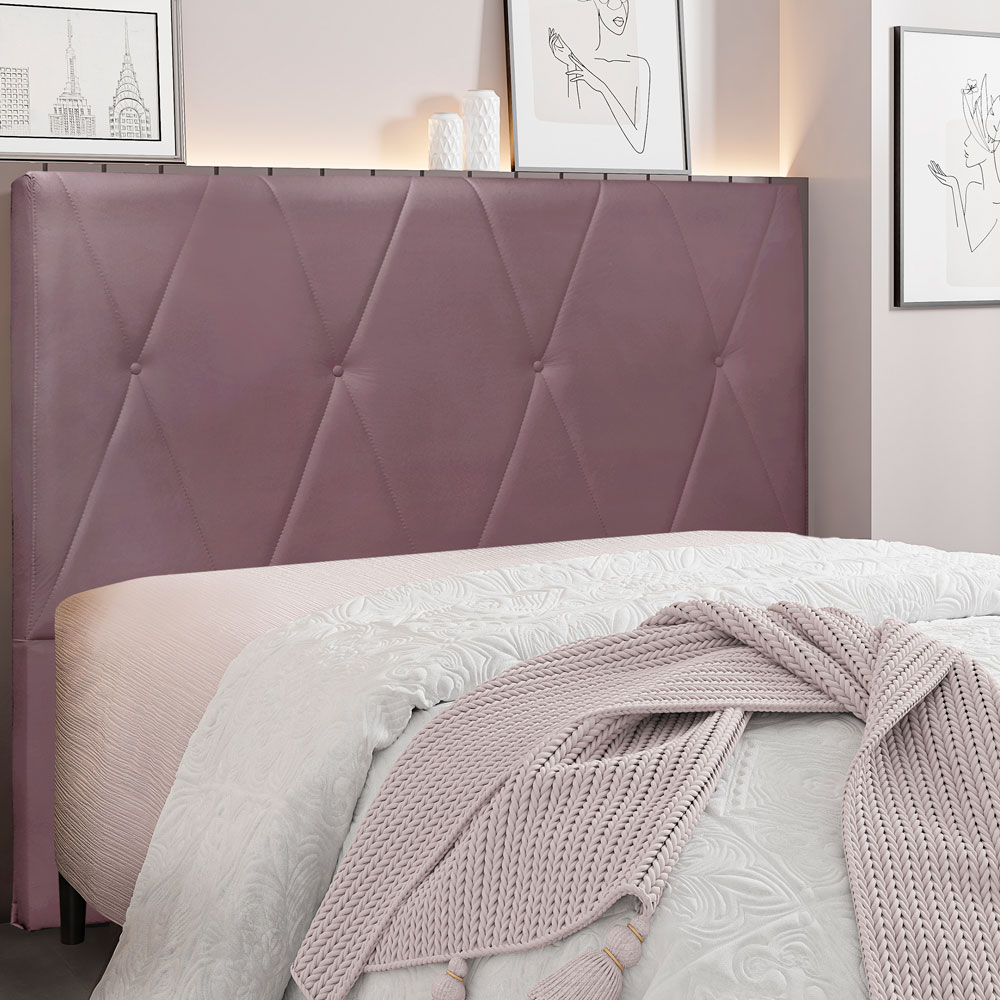 Cabeceira King 1,95m Aquilla Veludo Uva - Pallazio