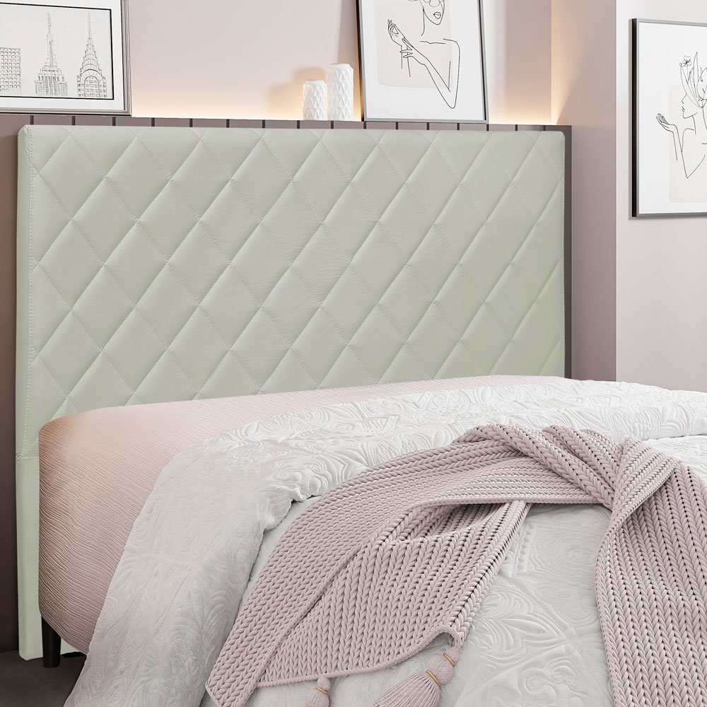 Cabeceira King 1,95m Esmeralda Veludo Cinza Prata - Pallazio