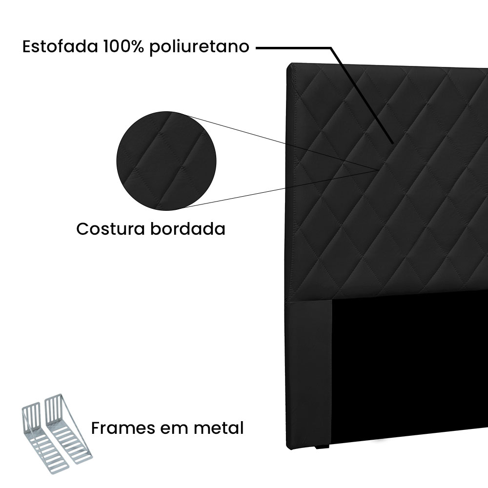 Cabeceira King 1,95m Esmeralda Veludo Preto - Pallazio