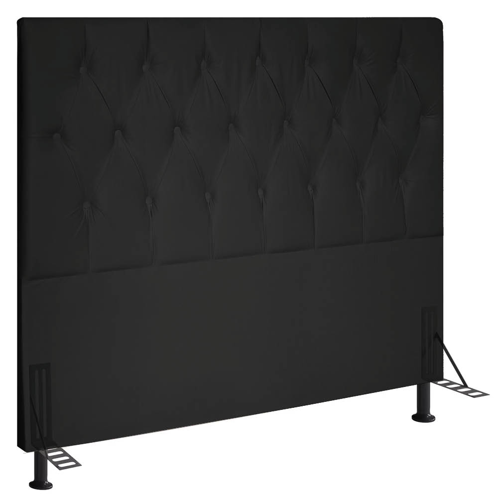 Cabeceira King 1,95m Estocolmo Suede Preto - Pallazio