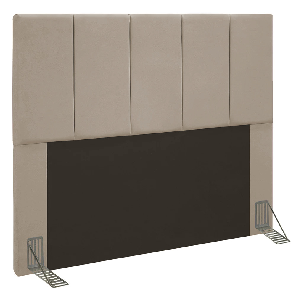 Cabeceira King 1,95m Genebra Suede Bege - Pallazio