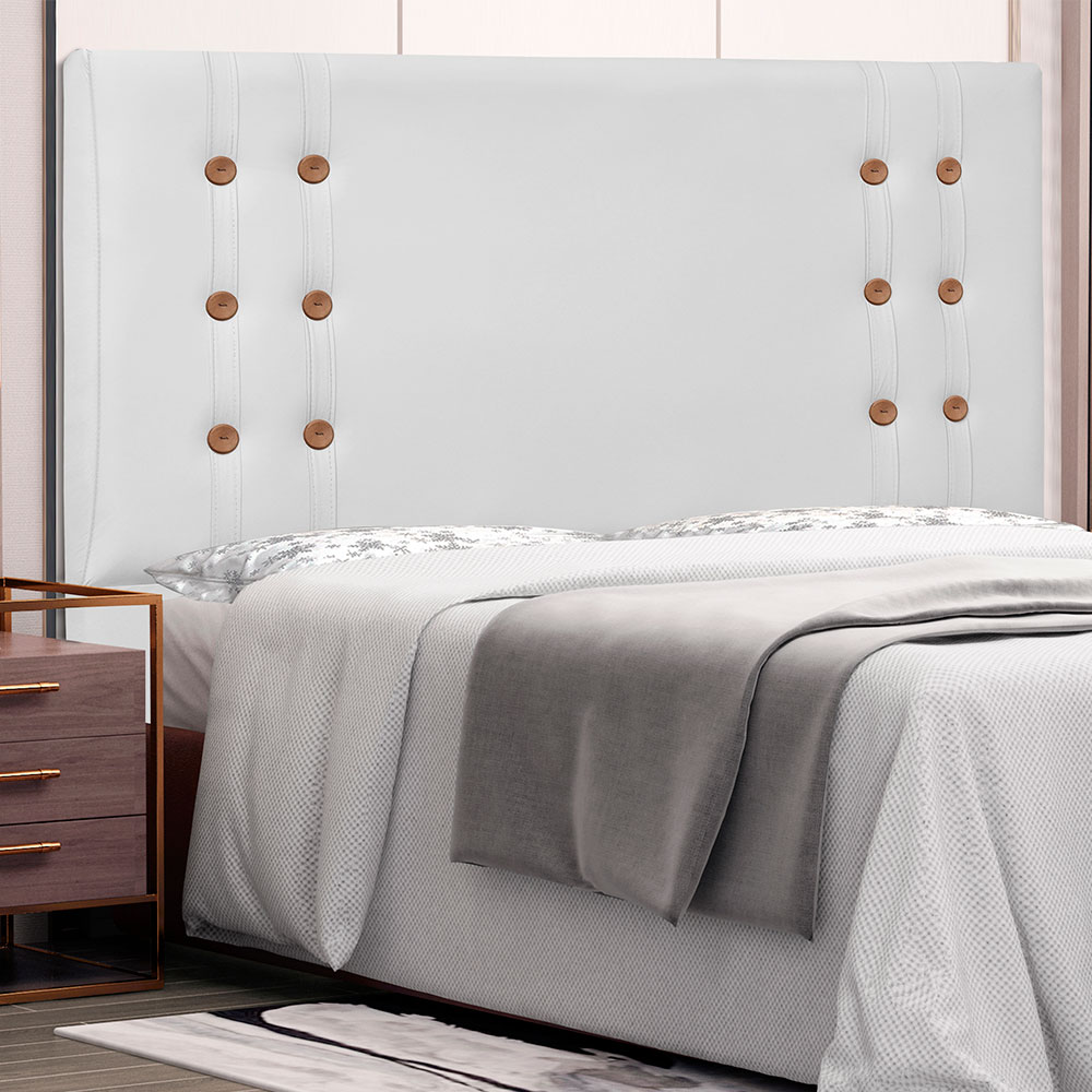 Cabeceira King 1,95m Genova Corano Branco - Pallazio
