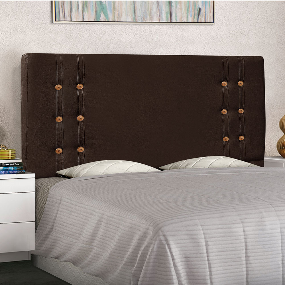 Cabeceira King 1,95m Genova Suede Marrom Café - Pallazio