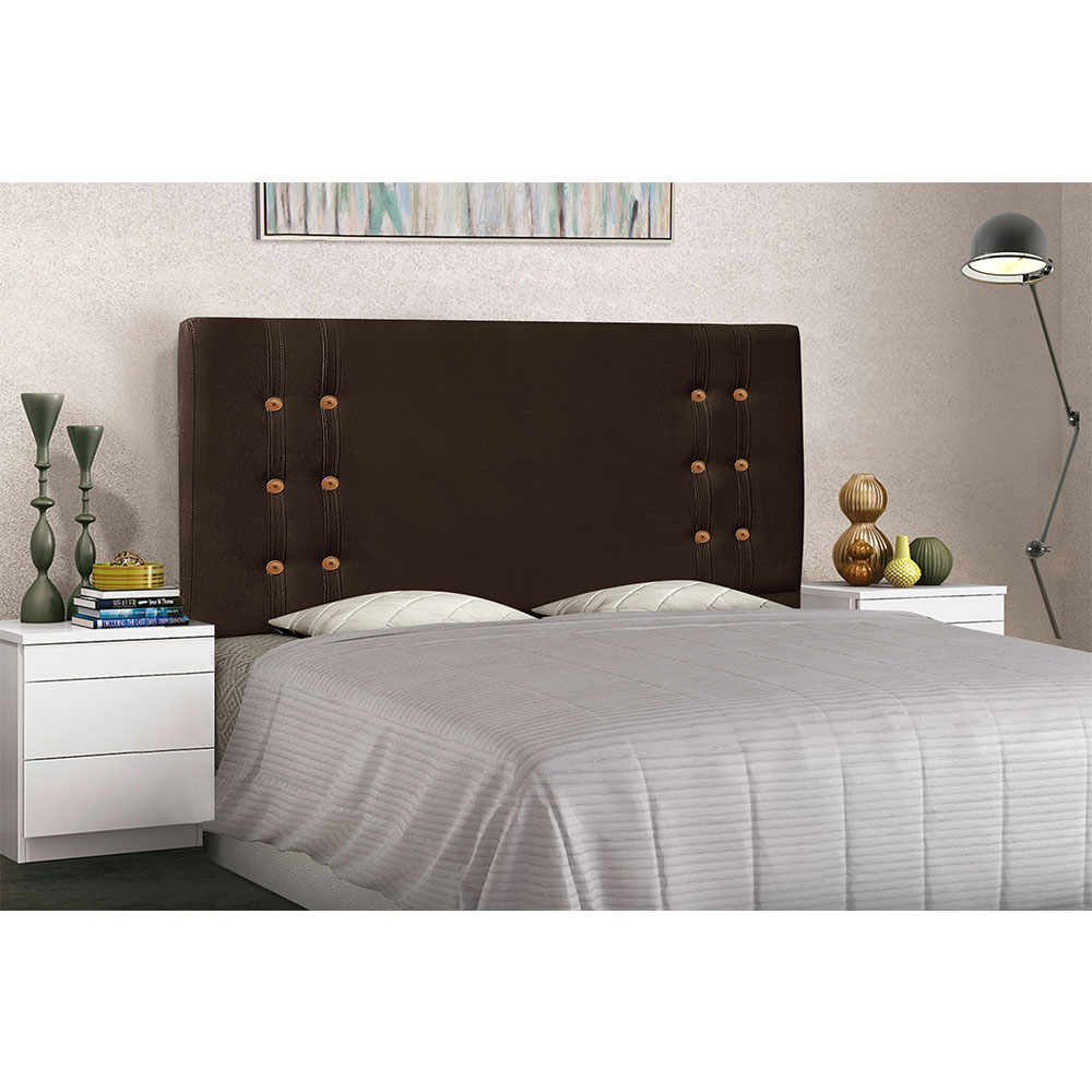 Cabeceira King 1,95m Genova Suede Marrom Café - Pallazio