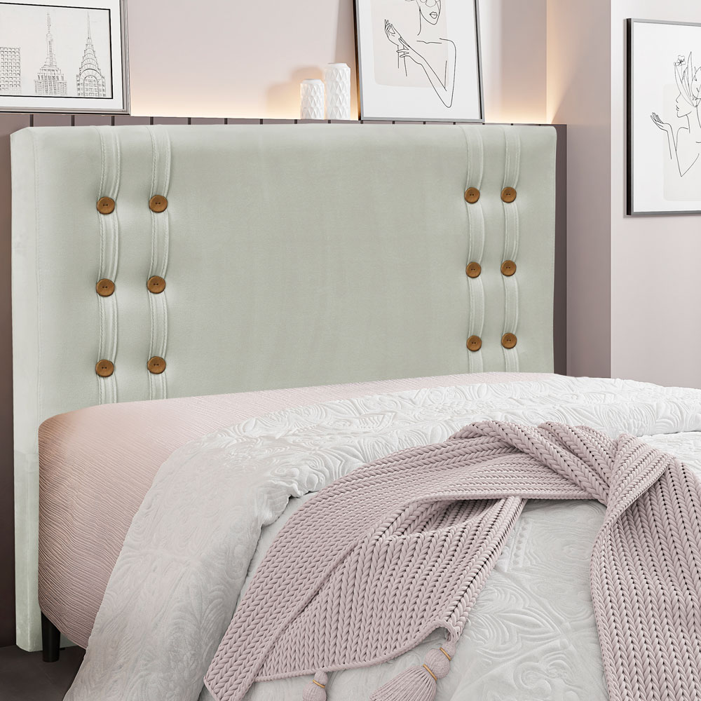 Cabeceira King 1,95m Genova Veludo Cinza Prata - Pallazio