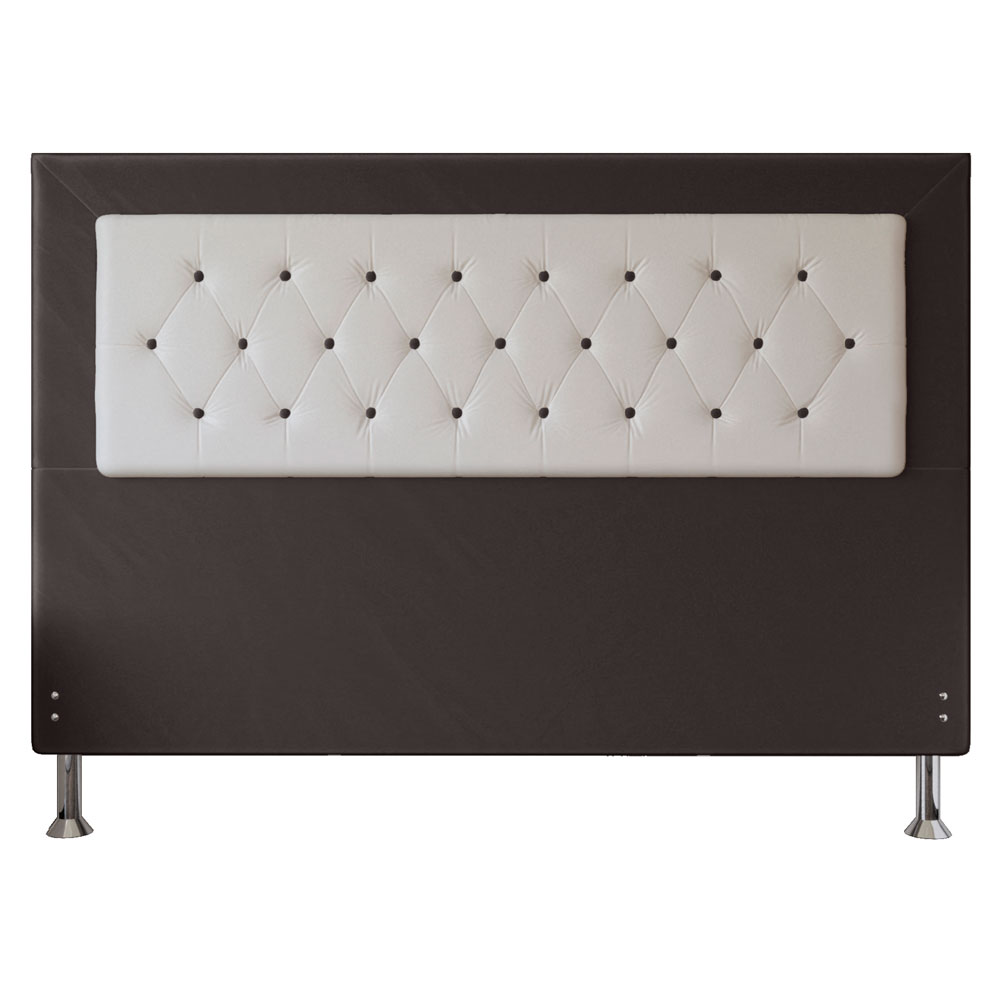 Cabeceira King 1,95m Havana Suede Marrom com Corino Branco - Pallazio