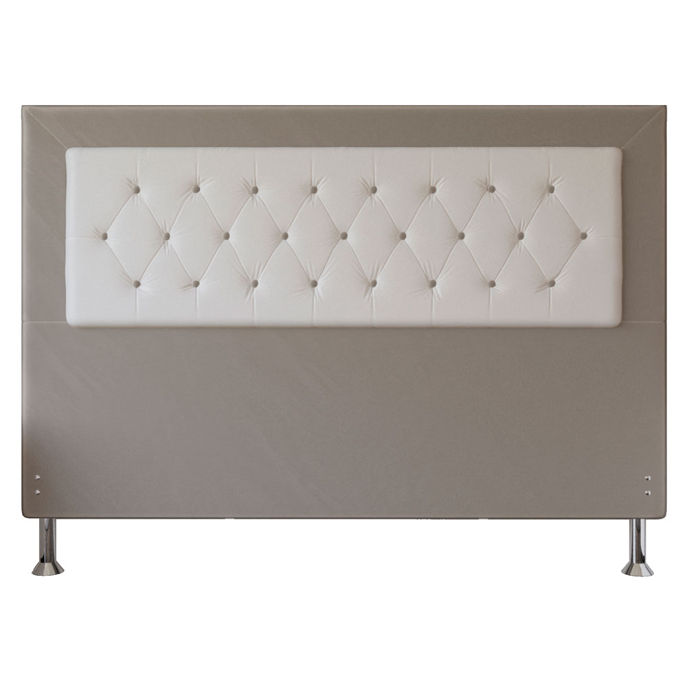 Cabeceira King 1,95m Havana Suede com Corino Branco - Pallazio