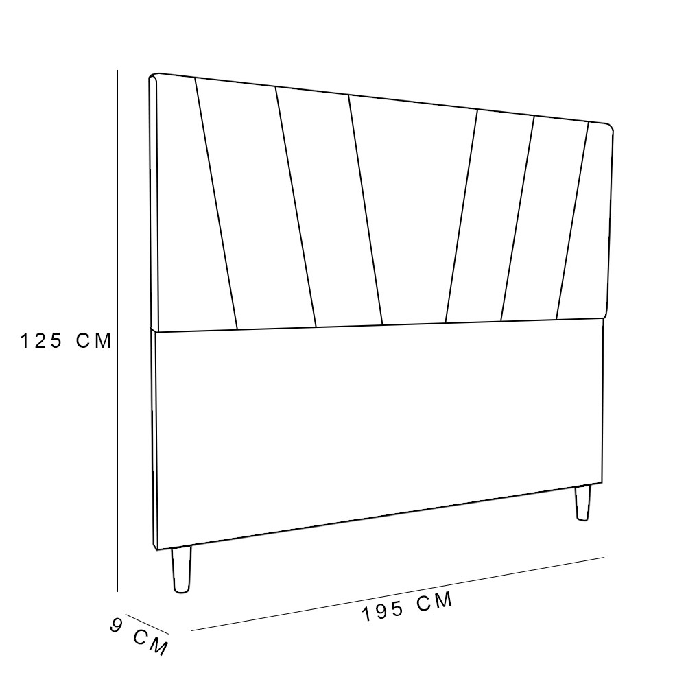Cabeceira King 1,95m Italia Veludo Preto - Pallazio