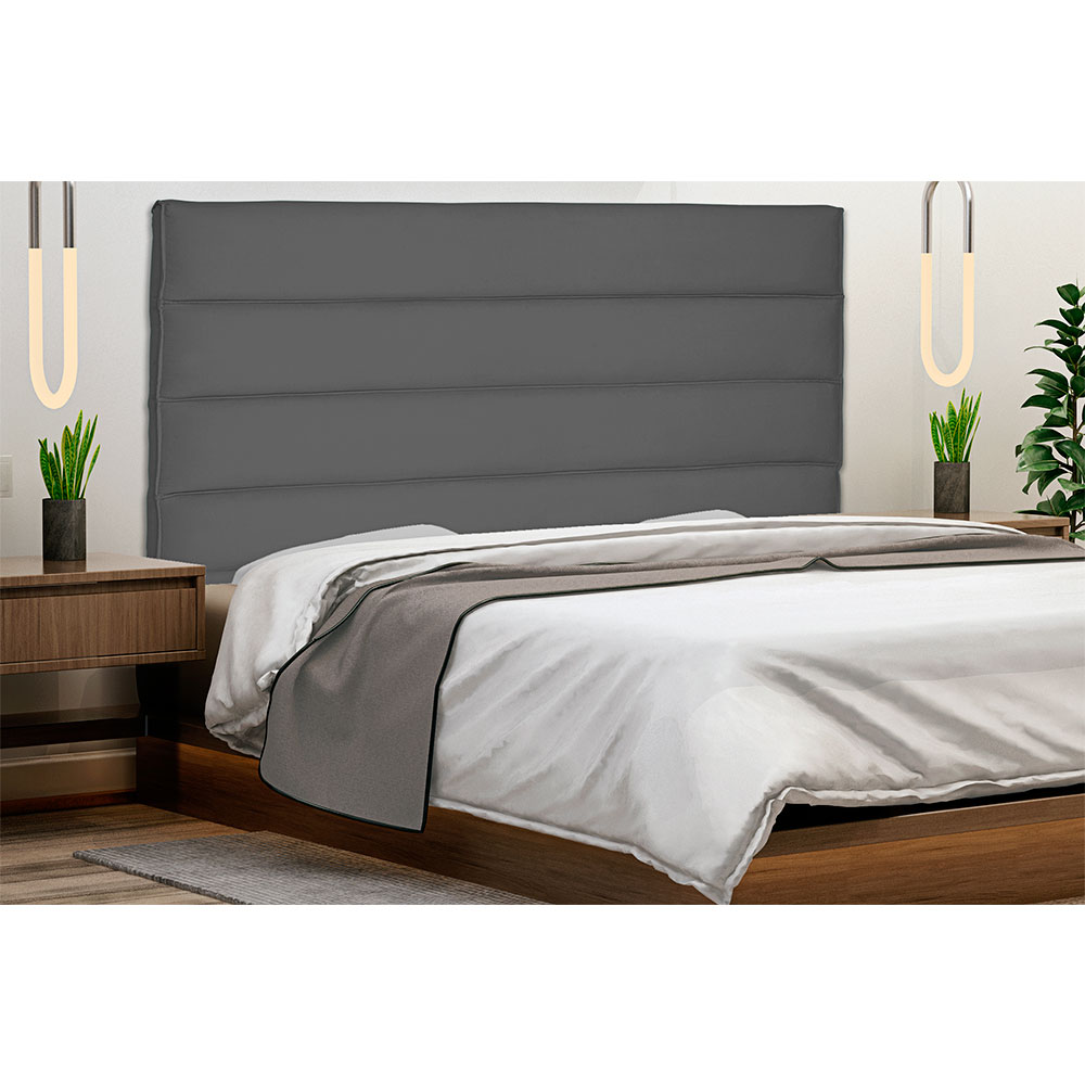 Cabeceira King 1,95m La Italiana Suede Cinza - Pallazio