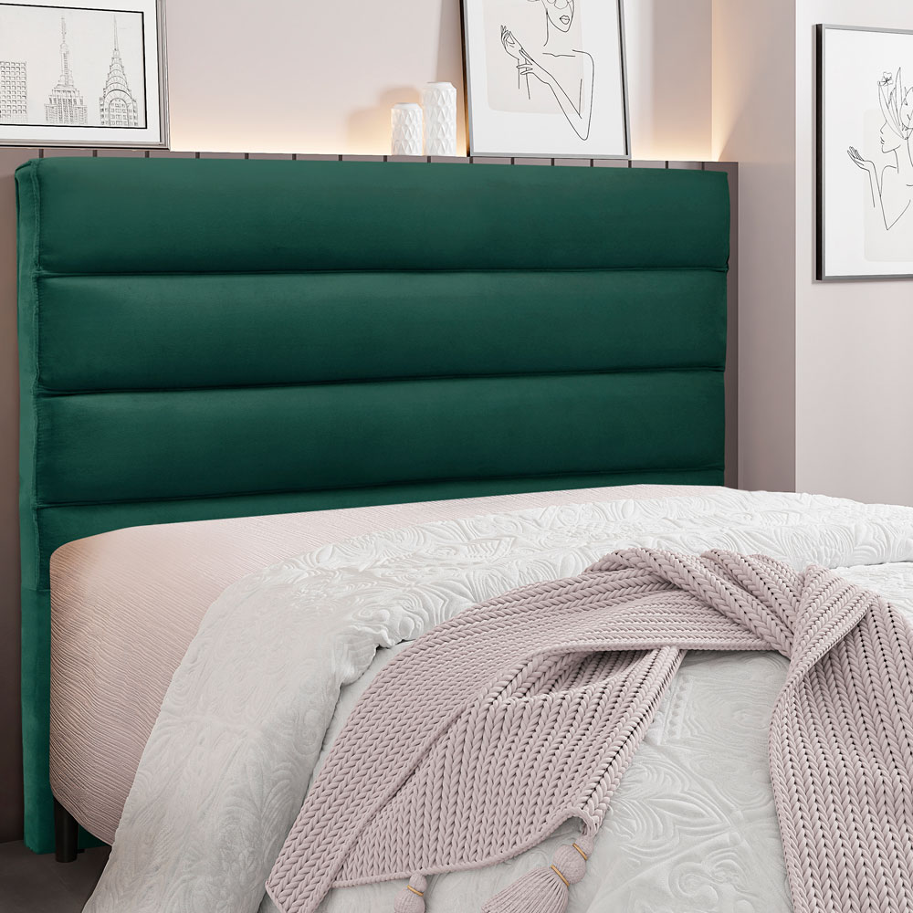 Cabeceira King 1,95m La Italiana Veludo Verde Floresta - Pallazio