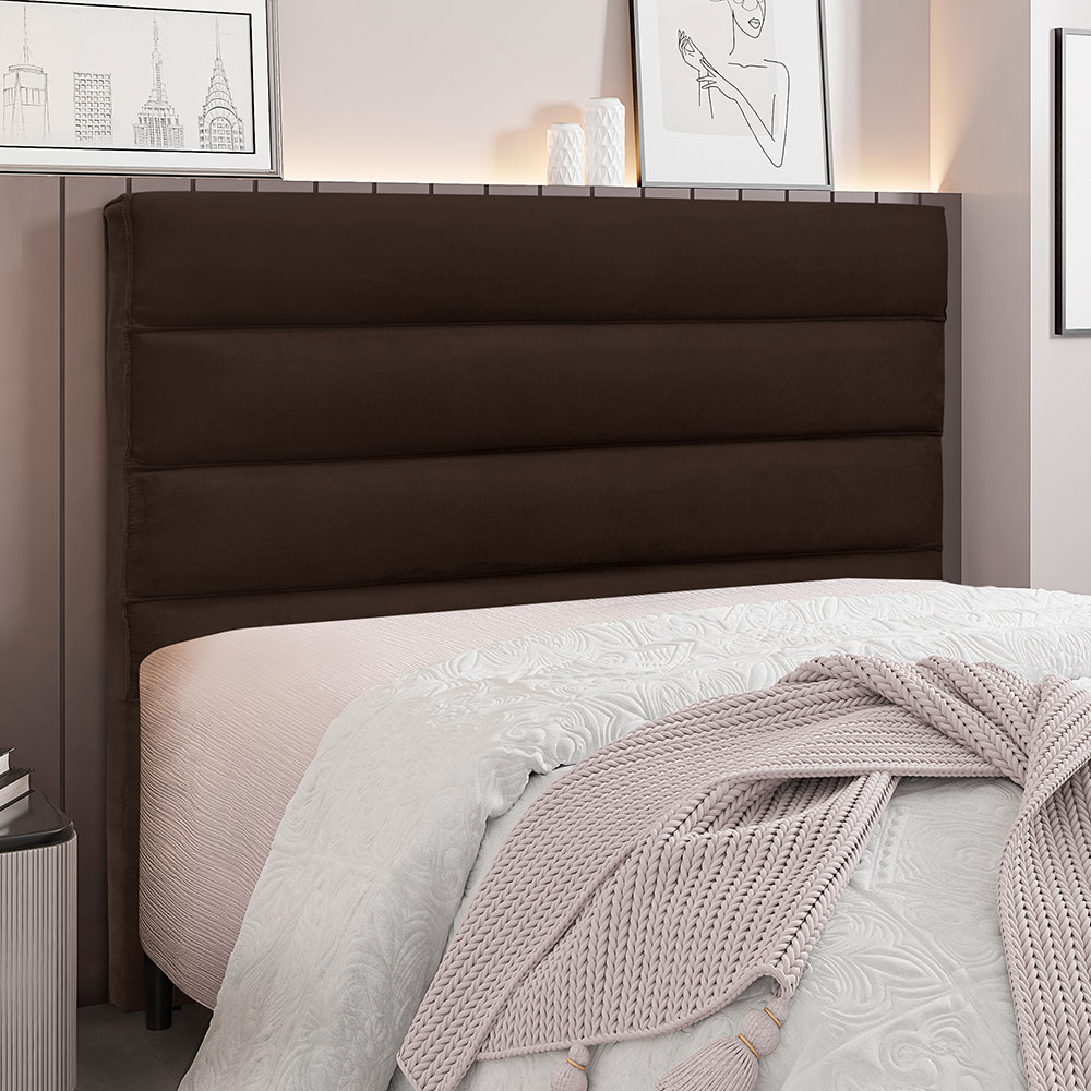 Cabeceira King 1,95m Las Palmas Suede Marrom - Pallazio