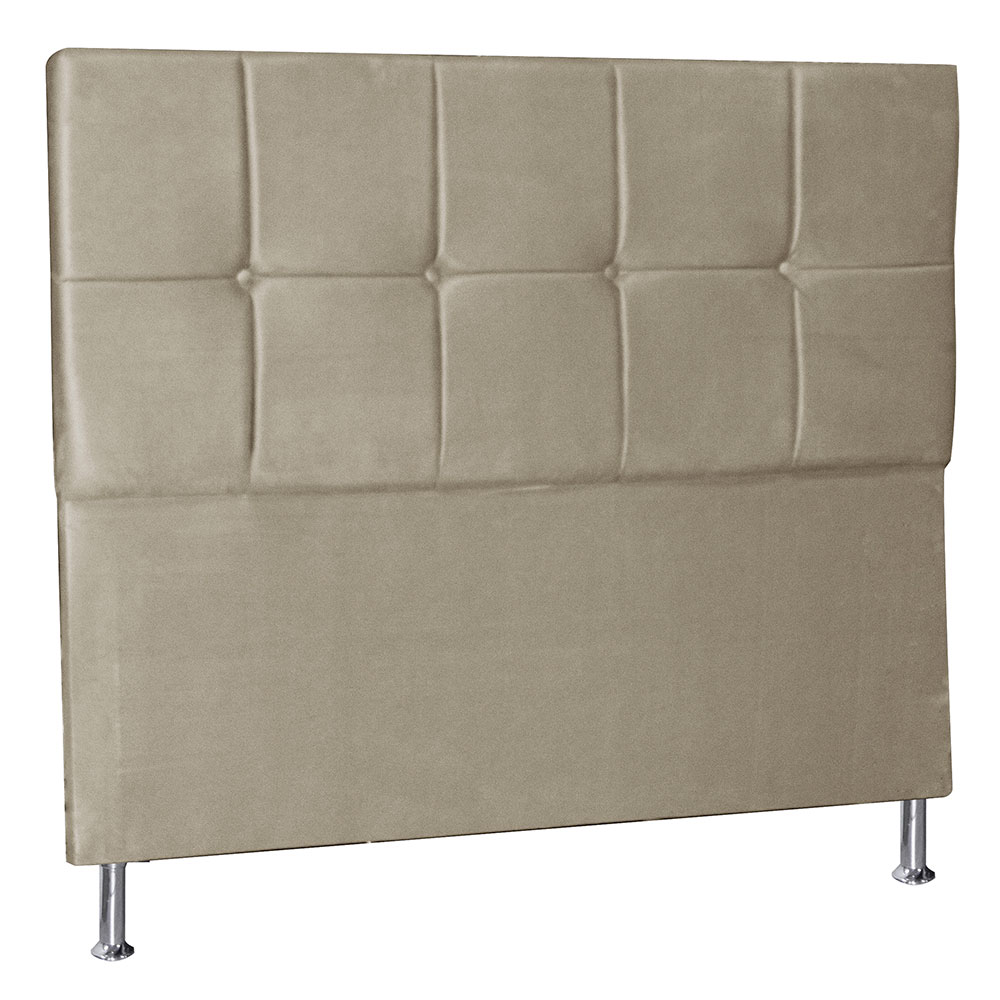 Cabeceira King 1,95m Lisboa Suede Bege - Pallazio