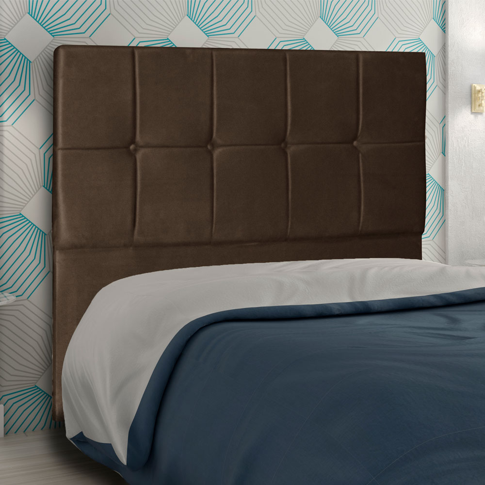 Cabeceira King 1,95m Lisboa Suede Marrom - Pallazio