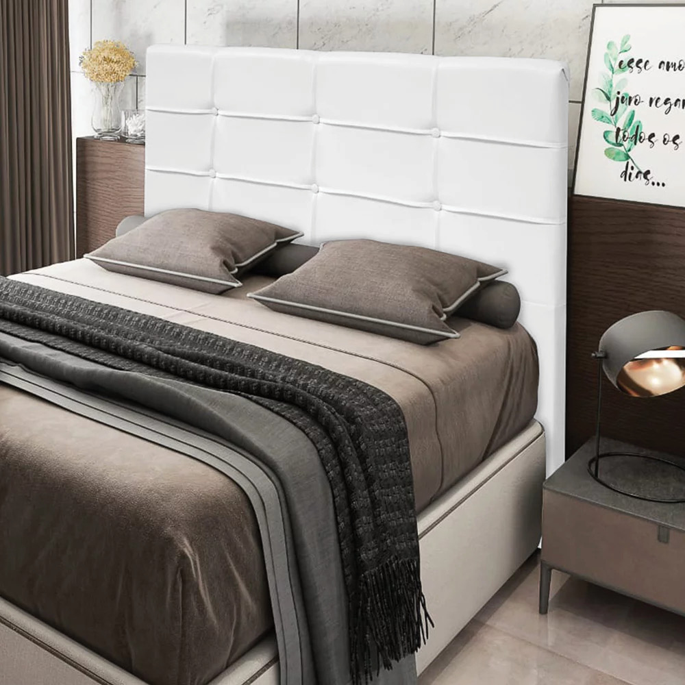 Cabeceira King 1,95m Moscou Corano Branco - Pallazio