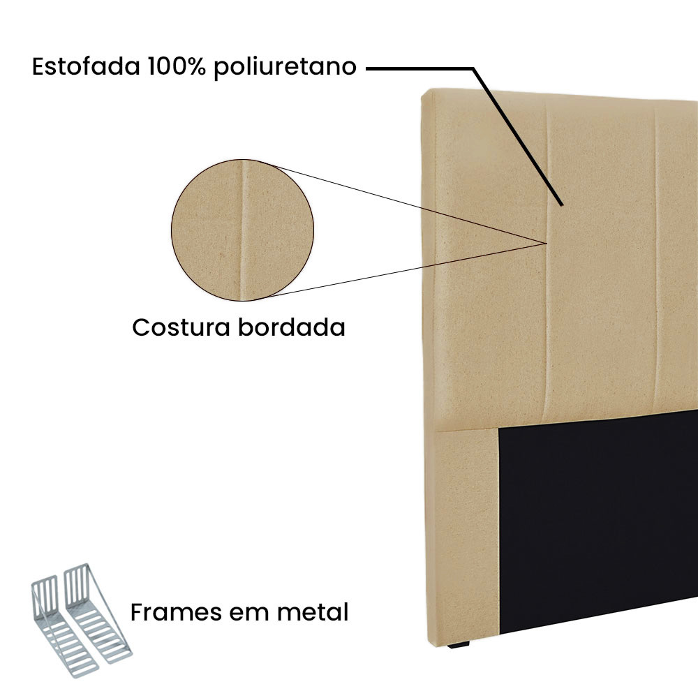 Cabeceira King 1,95m Ravenna Linho Dourado - Pallazio