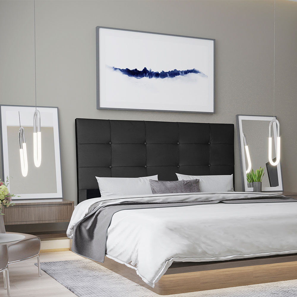 Cabeceira King 1,95m Roma Corano Preto - Pallazio
