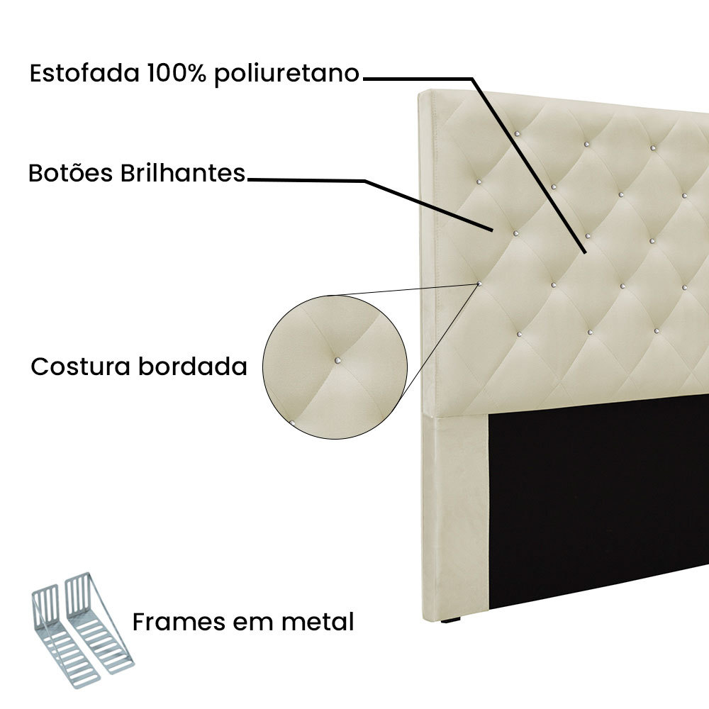 Cabeceira King 1,95m Tânia Veludo - Pallazio