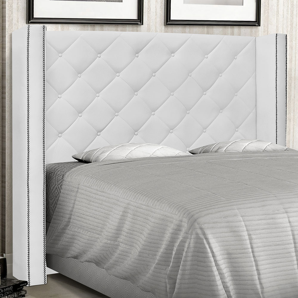 Cabeceira King 1,95m Vicenza Corano Branco - Pallazio