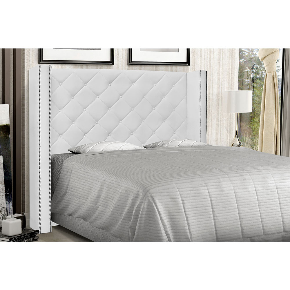 Cabeceira King 1,95m Vicenza Corano Branco - Pallazio