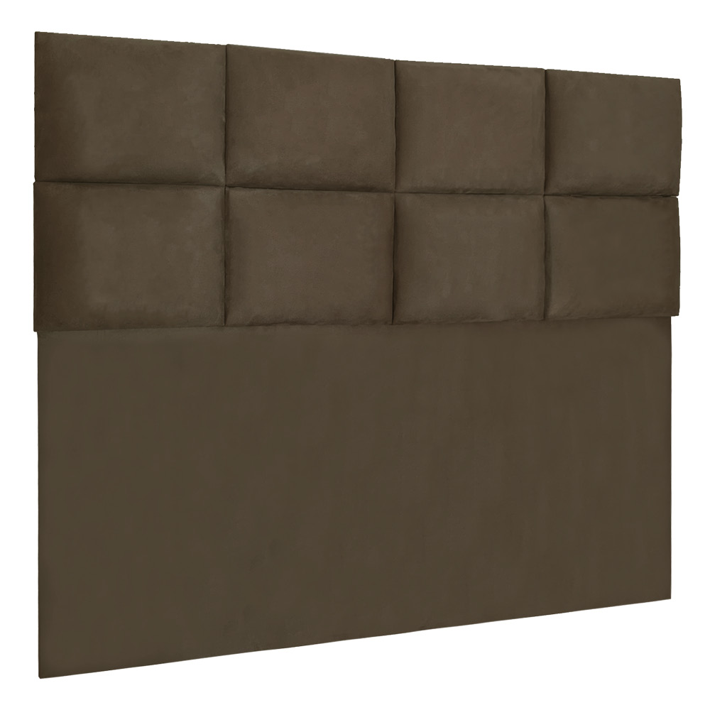 Cabeceira Modulada Casal 1,40m Lorena Suede Marrom - Pallazio
