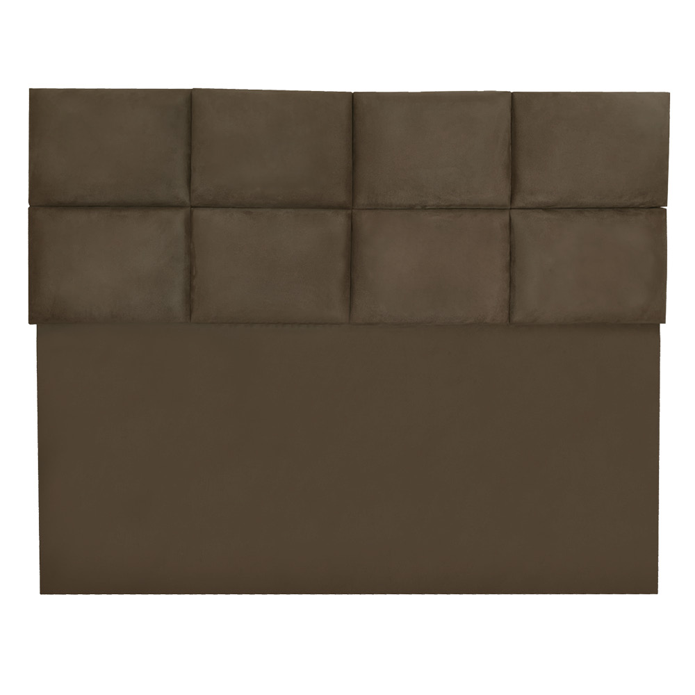 Cabeceira Modulada Casal 1,40m Lorena Suede Marrom - Pallazio
